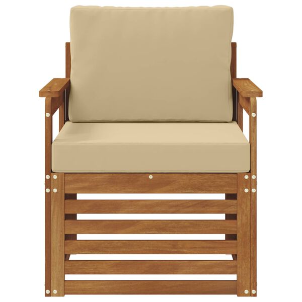 vidaXL Āra dīvānu komplekts Cieta akācijas koks un poliesters Dabiska