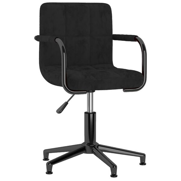 vidaXL grozāmi virtuves krēsli, 4 gab., melns samts