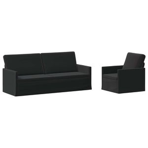 vidaXL Dīvānu komplekts 2 pcs Melns Samts