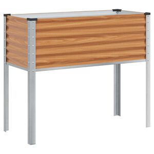 vidaXL Dārza stādītājs Gai&scaron;i brūns 100 x 45 x 90 cm Cinkots tērauds