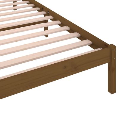 vidaXL gultas rāmis, priedes masīvkoks, 90x200 cm, medus brūns