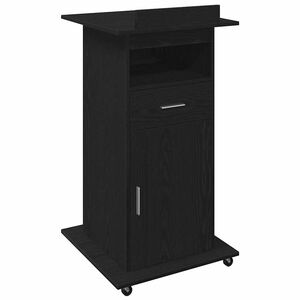 vidaXL Podijs Melns ozolkoks Inženierijas koks 55 x 55 x 107 cm