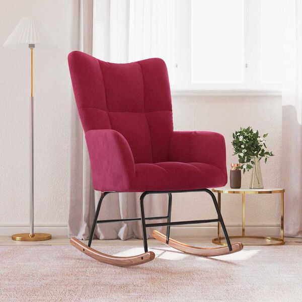 vidaXL &scaron;ūpuļkrēsls, vīnsarkans samts