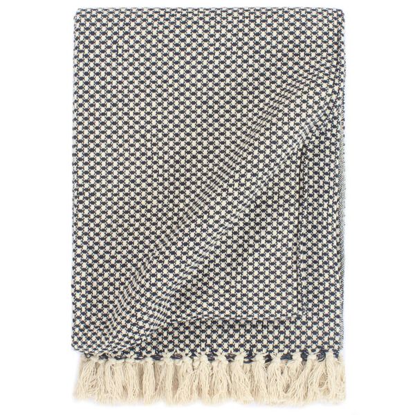 vidaXL pleds, tumši zils, 125x150 cm, kokvilna