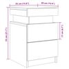 vidaXL naktsskapīši ar LED 2 gab., 35x39x55 cm, inženierijas koks