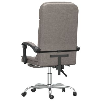 vidaXL biroja masāžas krēsls, atgāžams, pelēkbrūns audums