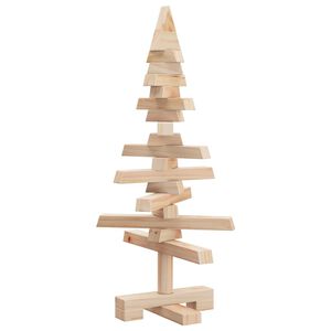 vidaXL koka Ziemassvētku eglīte dekorē&scaron;anai, 60 cm, priedes masīvkoks