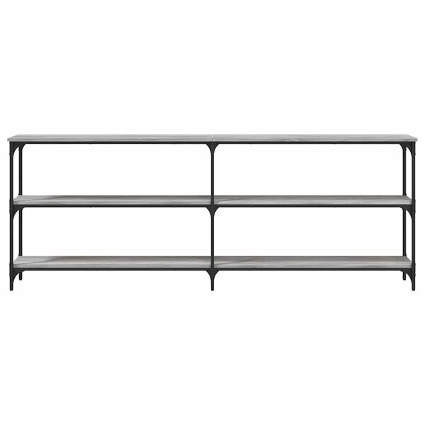 vidaXL konsoles galdiņ&scaron;, pelēcīgs, 200x29x75 cm, inženierijas koks