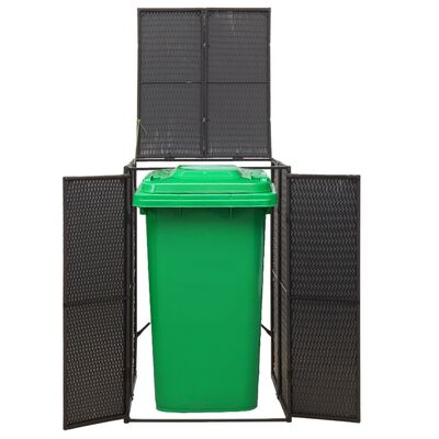 vidaXL nojume atkritumu konteineram, melna, 70x80x117 cm, PE pinums