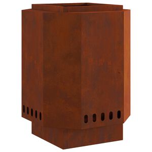 vidaXL Dūmu bez uguns bļoda Rūsa 38 x 38 x 51 cm Novecināts tērauds