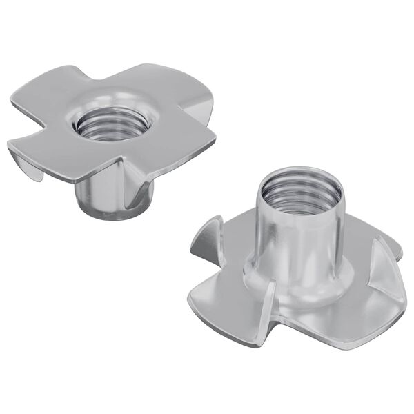 vidaXL Pronged T-nut 2 pcs Sudraba M6 mm Tērauds