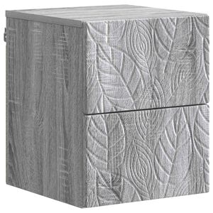 vidaXL Sienā stiprināms nakts skapis Pelēks Sonoma 34,5 x 33 x 40 cm