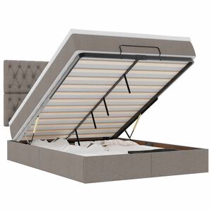 vidaXL Osmaņu gulta ar matraci un gaismas diodēm Taupē 140x200 cm