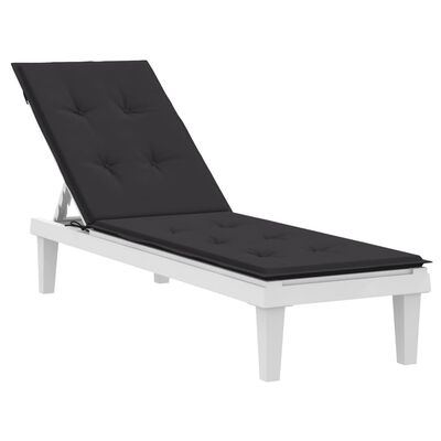 vidaXL atpūtas krēsla matracis, melns, (75+105)x50x3 cm