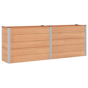 vidaXL Augstā puķu kaste Brūna 250 x 50 x 91 cm WPC un alumīnijs