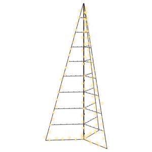 vidaXL Metāla Ziemassvētku eglīte ar LED KUOPIO 210 cm Silti balts