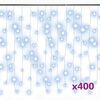 vidaXL LED lampiņu aizkars, 10 m, 400 vēsi baltas LED, 8 funkcijas