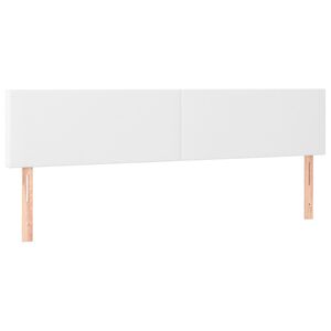 vidaXL gultas galvgaļi, balts, 200x5x78/88 cm, mākslīgā āda