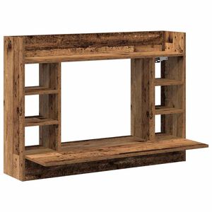 vidaXL Pie sienas stiprināms rakstāmgalds Vecs koks 105 x 48 x 75 cm