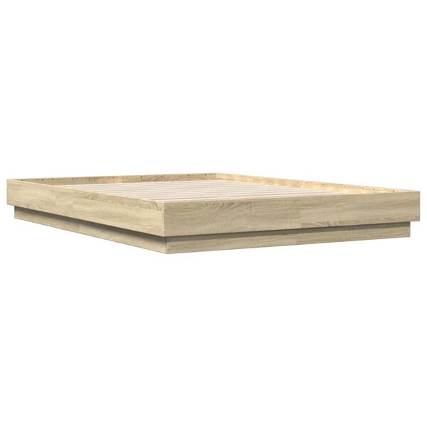 vidaXL gultas rāmis, ozolkoka krāsā, 160x200 cm, inženierijas koks