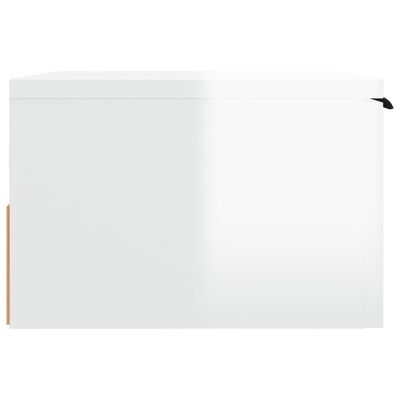 vidaXL sienas naktsskapītis, spīdīgi balts, 34x30x20 cm