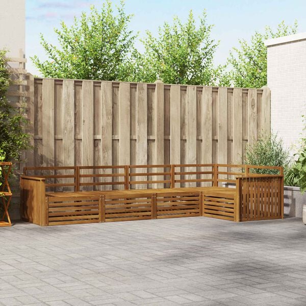 vidaXL Āra dīvānu komplekts 5 pcs Dabiska Cietā akācijas koks