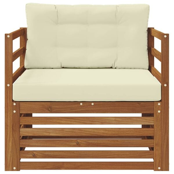 vidaXL Āra dīvānu komplekts Cieta akācijas koks un poliesters Dabiska