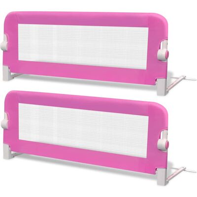 vidaXL bērnu gultas aizsargbarjeras, 2 gab., rozā, 102x42 cm