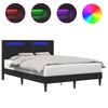 vidaXL Gultas rāmis ar LED sloksnēm Melns 160 x 200 cm Mākslīgā āda