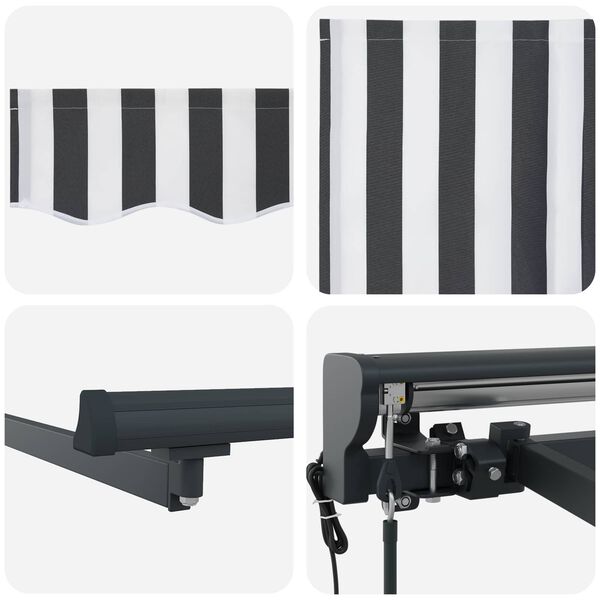 vidaXL Izvelkams jumtiņ&scaron; Antracīts un balts 400 &times; 300 cm