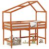 vidaXL Bēniņu gultas rāmis Vaska Brūns 90 x 190 cm Masīvs priedes koks