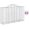 vidaXL arkveida gabiona grozi, 2 gb., 200x50x120/140cm, cinkota dzelzs