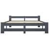 vidaXL gultas rāmis, tumši pelēks, priedes masīvkoks, 140x200 cm