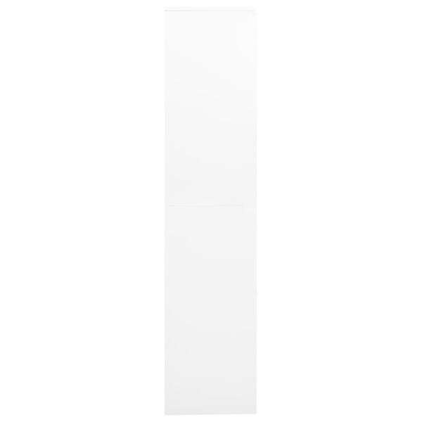 vidaXL biroja skapis, 90x40x180 cm, balts, tērauds, rūdīts stikls