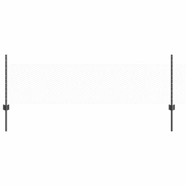 vidaXL Žogs un Stabi Pelēka 0,5 x 25 m Tērauds