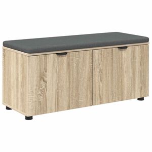 vidaXL Zāles sols ar spilvenu ar plauktu Sonoma ozols 100 x 38 x 46 cm