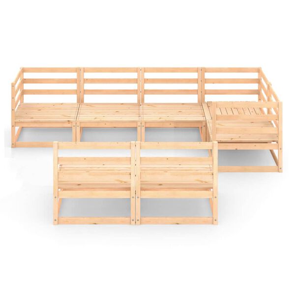 vidaXL 7-daļīgs dārza atpūtas mēbeļu komplekts, priedes masīvkoks