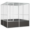 vidaXL putnu būris, antracītpelēks, 213,5x217,5x211,5 cm, tērauds