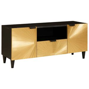 vidaXL Televizora skapī&scaron;a Melns un zelts 105 x 33 x 46 cm