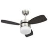 vidaXL griestu ventilators ar lampu un pulti, 76 cm, tum&scaron;i brūns