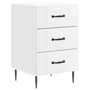 vidaXL Nakts skapītis ar atvilktni Spīdīgi balts 43 x 41 x 66,5 cm