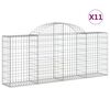 vidaXL arkveida gabiona grozi, 11 gb., 200x30x80/100cm, cinkota dzelzs