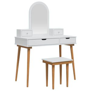 vidaXL Tualetes galda komplekts FAUSKE 5 gab. Balts 100 x 50 x 143 cm