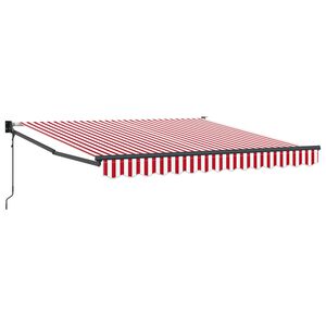 vidaXL Izvelkams jumtiņ&scaron; Sarkana un balta 350 x 250 cm