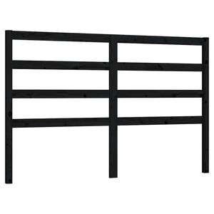 vidaXL gultas galvgalis, melns, 146x4x100 cm, priedes masīvkoks