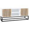 vidaXL TV skapītis, balts, 105x30x45 cm, inženierijas koks, dzelzs