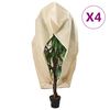 vidaXL augu pārsegi ar rāvējslēdzēju, 4 gab., 70g/m&sup2;, flīss, 3,93x3,5m