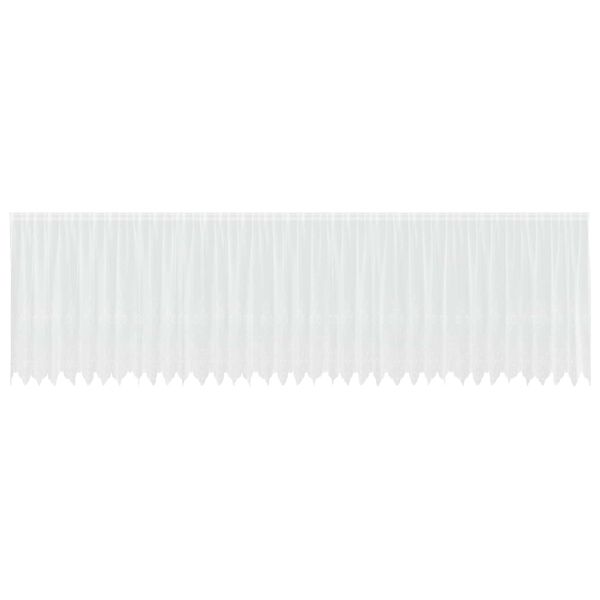 vidaXL Mežģīņu aizkars ar aizkariem Balts 140x900cm Poliesters