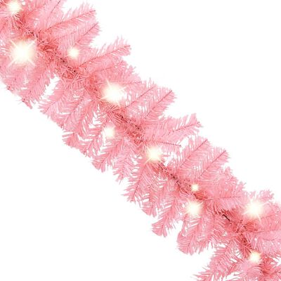 vidaXL Ziemassvētku vītne ar LED lampiņām, 5 m, rozā