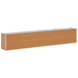 vidaXL Augstā puķu kaste Gai&scaron;i brūns 390 x 50 x 68 cm Cinkots tērauds